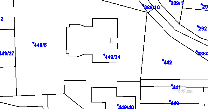 Parcela st. 449/34 v KÚ Stichovice, Katastrální mapa