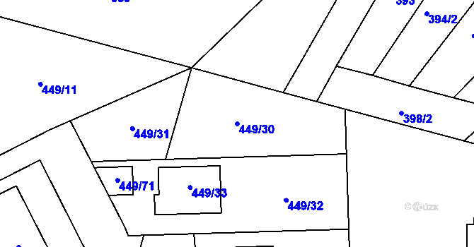 Parcela st. 449/30 v KÚ Stichovice, Katastrální mapa