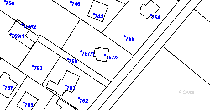 Parcela st. 757/2 v KÚ Stichovice, Katastrální mapa