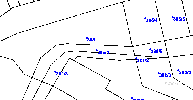Parcela st. 386/4 v KÚ Stichovice, Katastrální mapa