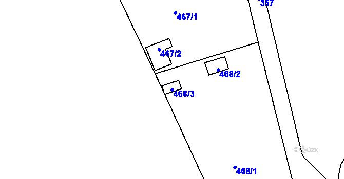 Parcela st. 468/3 v KÚ Stichovice, Katastrální mapa