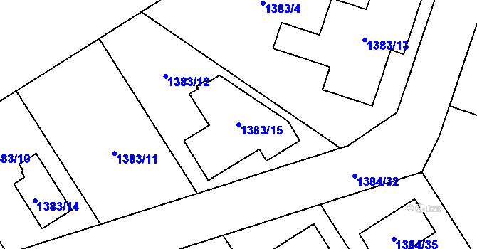 Parcela st. 1383/15 v KÚ Stichovice, Katastrální mapa