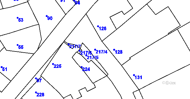 Parcela st. 217/4 v KÚ Stichovice, Katastrální mapa
