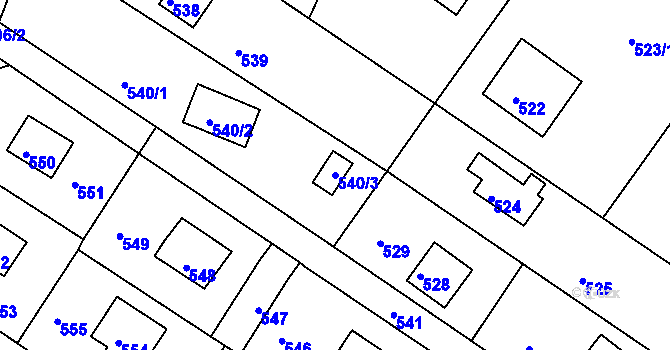 Parcela st. 540/3 v KÚ Stichovice, Katastrální mapa