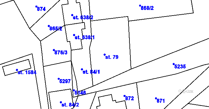 Parcela st. 79 v KÚ Mosty u Jablunkova, Katastrální mapa