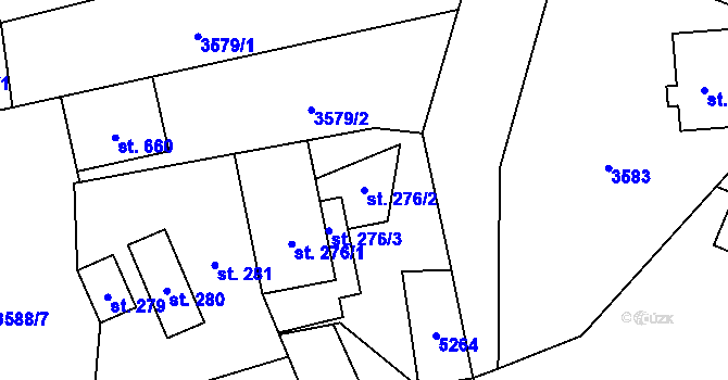 Parcela st. 276/2 v KÚ Mosty u Jablunkova, Katastrální mapa