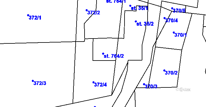 Parcela st. 764/2 v KÚ Mosty u Jablunkova, Katastrální mapa