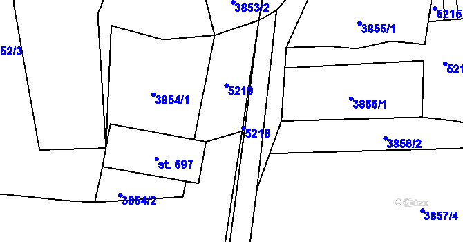 Parcela st. 961/1 v KÚ Mosty u Jablunkova, Katastrální mapa