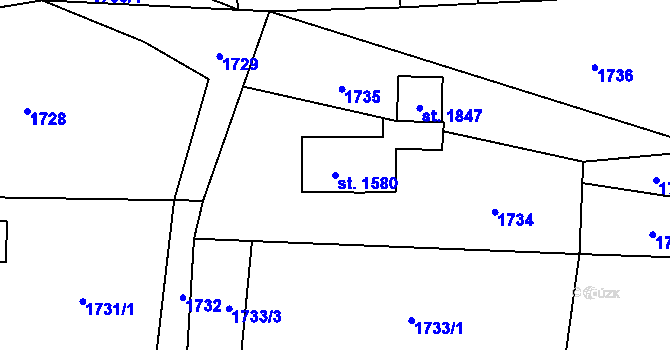 Parcela st. 1580 v KÚ Mosty u Jablunkova, Katastrální mapa