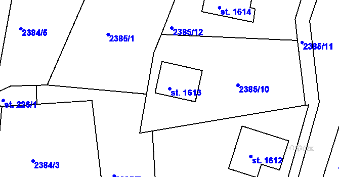 Parcela st. 1613 v KÚ Mosty u Jablunkova, Katastrální mapa