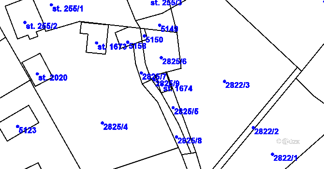 Parcela st. 1674 v KÚ Mosty u Jablunkova, Katastrální mapa