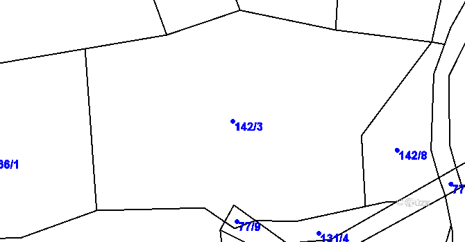 Parcela st. 142/3 v KÚ Mosty u Jablunkova, Katastrální mapa