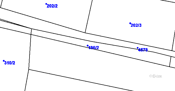 Parcela st. 196/2 v KÚ Mosty u Jablunkova, Katastrální mapa