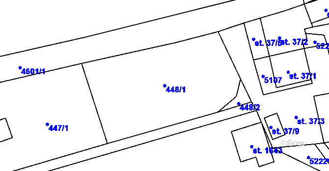 Parcela st. 448/1 v KÚ Mosty u Jablunkova, Katastrální mapa
