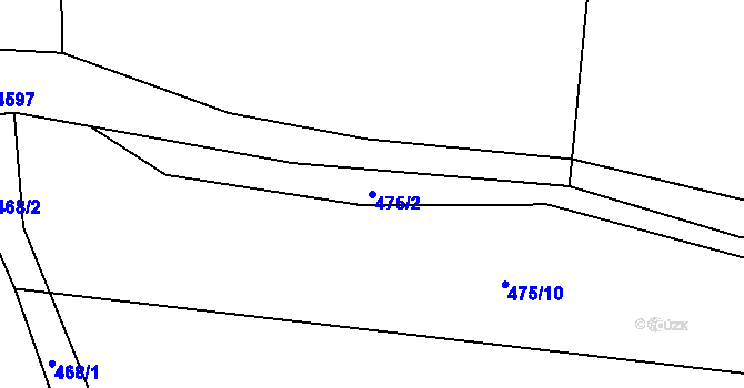 Parcela st. 475/2 v KÚ Mosty u Jablunkova, Katastrální mapa
