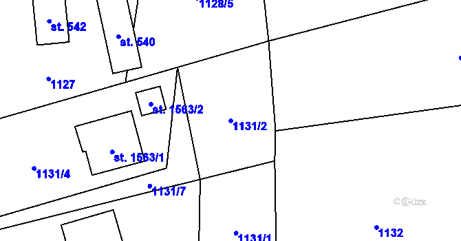 Parcela st. 1131/2 v KÚ Mosty u Jablunkova, Katastrální mapa