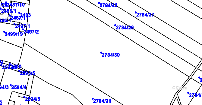 Parcela st. 2784/30 v KÚ Mosty u Jablunkova, Katastrální mapa