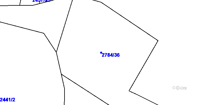 Parcela st. 2784/36 v KÚ Mosty u Jablunkova, Katastrální mapa
