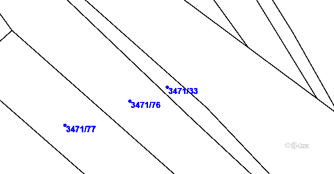 Parcela st. 3471/33 v KÚ Mosty u Jablunkova, Katastrální mapa
