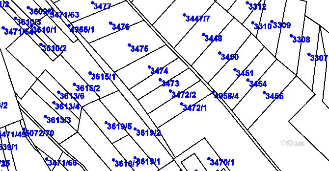 Parcela st. 3471/57 v KÚ Mosty u Jablunkova, Katastrální mapa