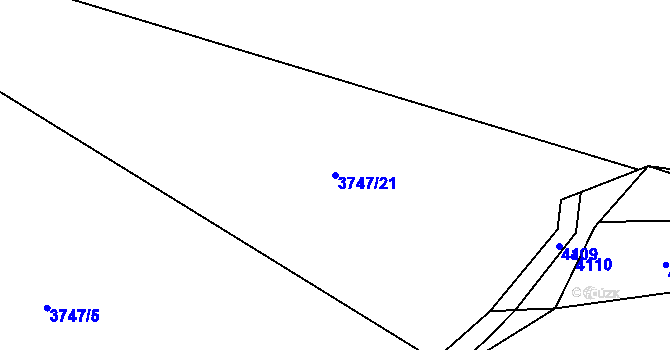 Parcela st. 3747/21 v KÚ Mosty u Jablunkova, Katastrální mapa