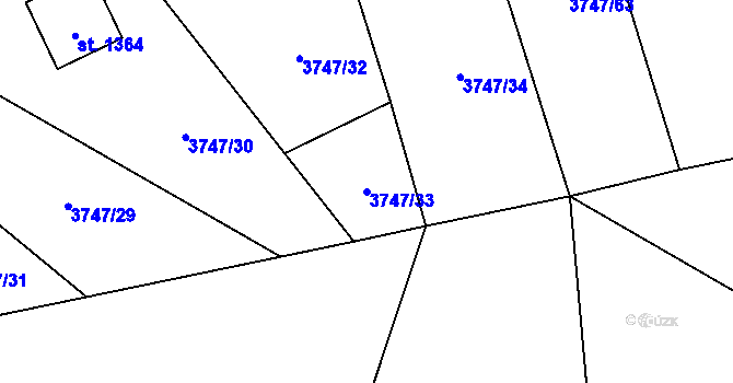 Parcela st. 3747/33 v KÚ Mosty u Jablunkova, Katastrální mapa