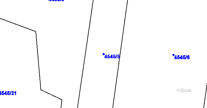 Parcela st. 4545/5 v KÚ Mosty u Jablunkova, Katastrální mapa