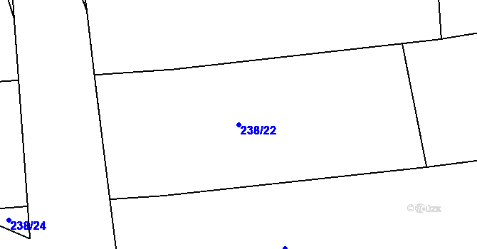 Parcela st. 238/22 v KÚ Mosty u Jablunkova, Katastrální mapa