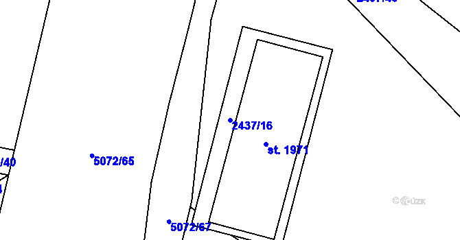 Parcela st. 2437/16 v KÚ Mosty u Jablunkova, Katastrální mapa
