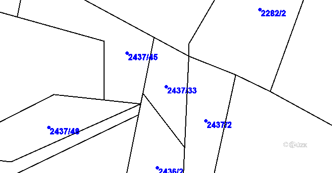 Parcela st. 2437/33 v KÚ Mosty u Jablunkova, Katastrální mapa