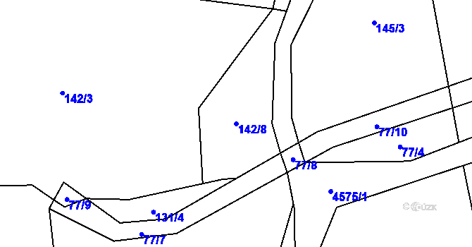 Parcela st. 142/8 v KÚ Mosty u Jablunkova, Katastrální mapa