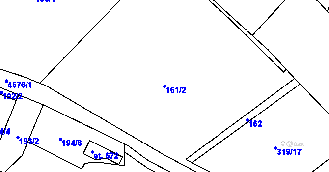Parcela st. 161/2 v KÚ Mosty u Jablunkova, Katastrální mapa