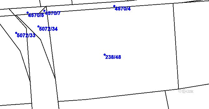 Parcela st. 238/48 v KÚ Mosty u Jablunkova, Katastrální mapa