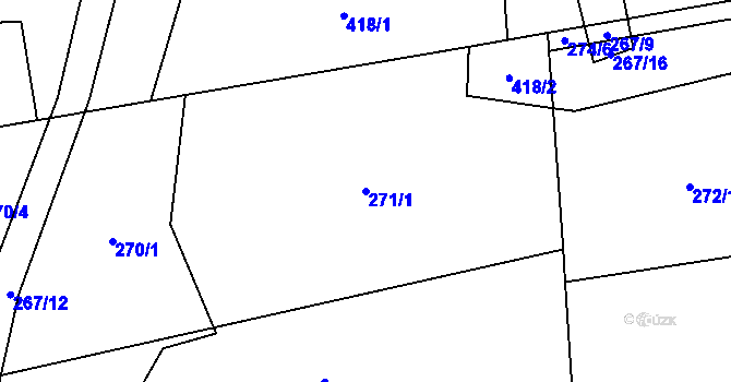 Parcela st. 271/1 v KÚ Mosty u Jablunkova, Katastrální mapa