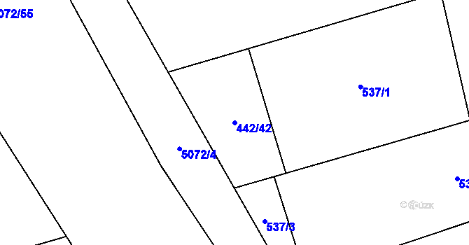 Parcela st. 442/42 v KÚ Mosty u Jablunkova, Katastrální mapa