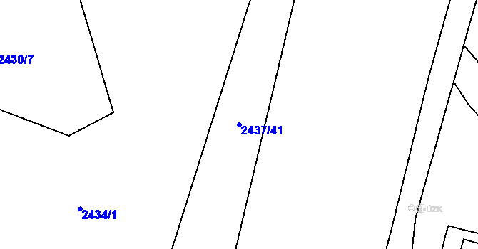 Parcela st. 2437/41 v KÚ Mosty u Jablunkova, Katastrální mapa