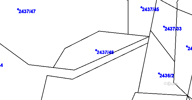 Parcela st. 2437/48 v KÚ Mosty u Jablunkova, Katastrální mapa