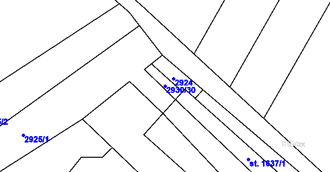 Parcela st. 2930/30 v KÚ Mosty u Jablunkova, Katastrální mapa