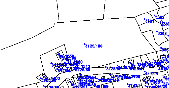 Parcela st. 3125/108 v KÚ Mosty u Jablunkova, Katastrální mapa