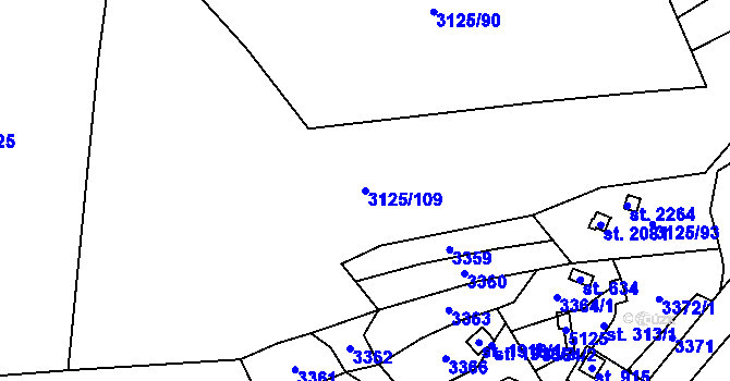 Parcela st. 3125/109 v KÚ Mosty u Jablunkova, Katastrální mapa