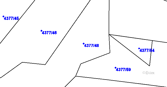 Parcela st. 4377/48 v KÚ Mosty u Jablunkova, Katastrální mapa
