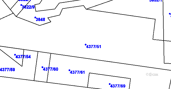 Parcela st. 4377/51 v KÚ Mosty u Jablunkova, Katastrální mapa