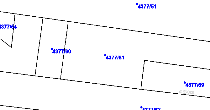 Parcela st. 4377/61 v KÚ Mosty u Jablunkova, Katastrální mapa