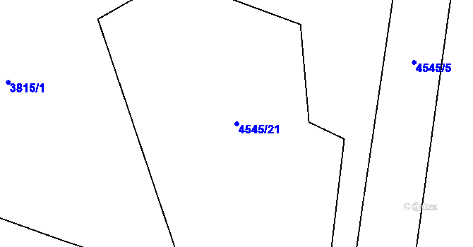 Parcela st. 4545/21 v KÚ Mosty u Jablunkova, Katastrální mapa