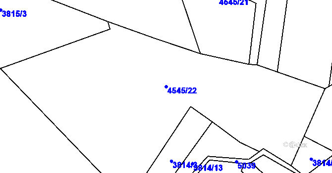 Parcela st. 4545/22 v KÚ Mosty u Jablunkova, Katastrální mapa