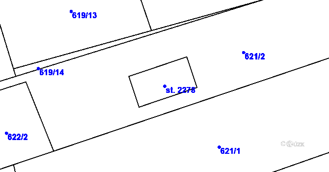 Parcela st. 2278 v KÚ Mosty u Jablunkova, Katastrální mapa