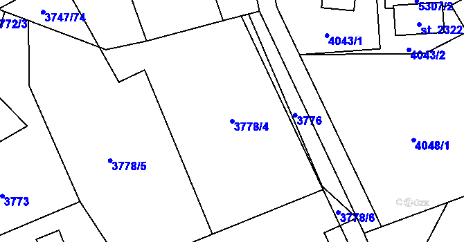 Parcela st. 3778/4 v KÚ Mosty u Jablunkova, Katastrální mapa