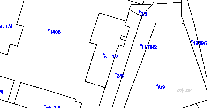 Parcela st. 1/7 v KÚ Mošnov, Katastrální mapa