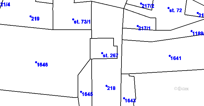 Parcela st. 267 v KÚ Mošnov, Katastrální mapa