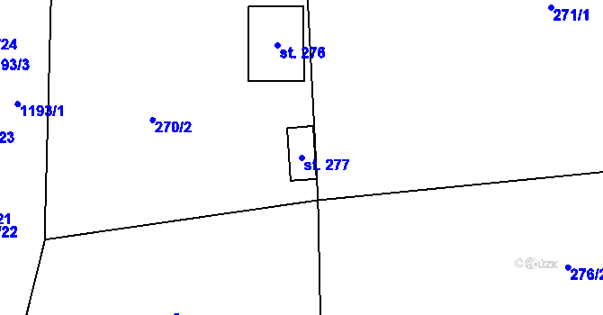 Parcela st. 277 v KÚ Mošnov, Katastrální mapa